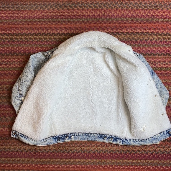 80s VTG LEVIS ACID WASH SHERPA JACKET - Picture 5 of 8